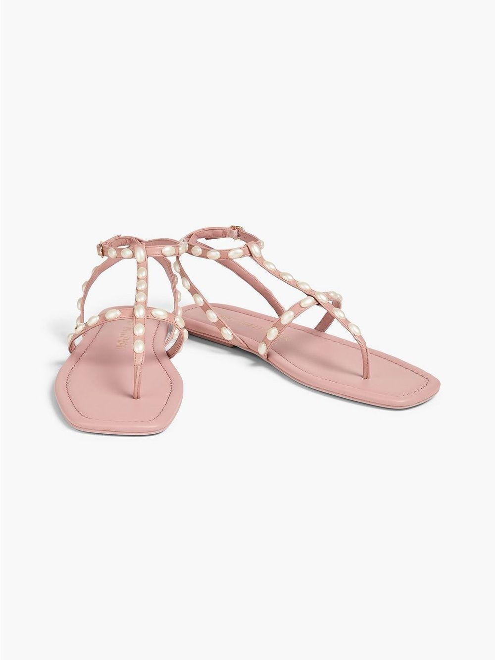 New STUART WEITZMAN Perlita faux pearl-embellished leather sandals Size 9